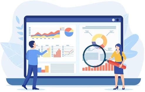 Personas revisando un tablero de datos